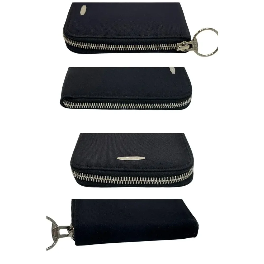 Salvatore Ferragamo Black Unisex Zip Wallet Authentic Vintage
